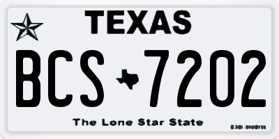 TX license plate BCS7202
