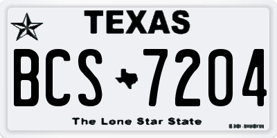 TX license plate BCS7204