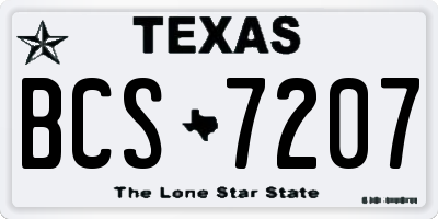 TX license plate BCS7207