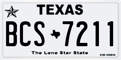 TX license plate BCS7211