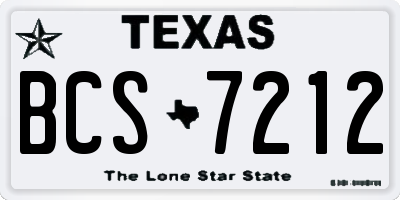 TX license plate BCS7212