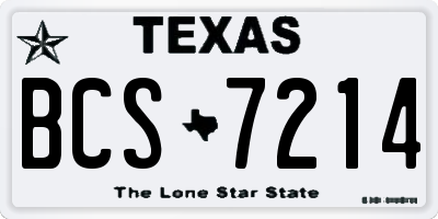TX license plate BCS7214