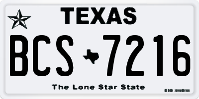 TX license plate BCS7216