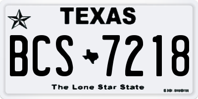 TX license plate BCS7218