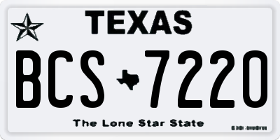 TX license plate BCS7220