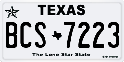 TX license plate BCS7223