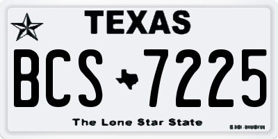 TX license plate BCS7225