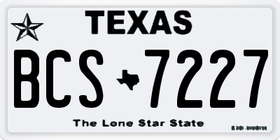 TX license plate BCS7227