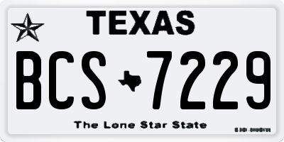 TX license plate BCS7229