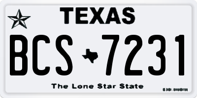 TX license plate BCS7231