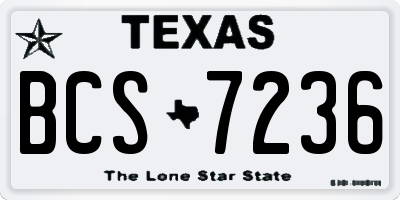 TX license plate BCS7236