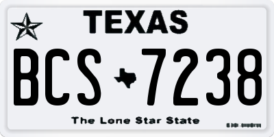 TX license plate BCS7238