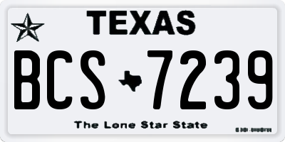 TX license plate BCS7239