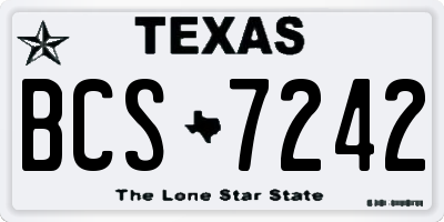 TX license plate BCS7242