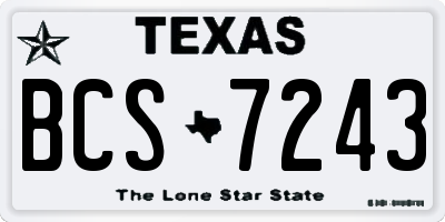 TX license plate BCS7243