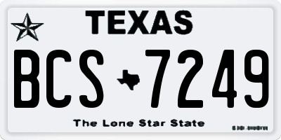 TX license plate BCS7249