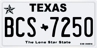 TX license plate BCS7250
