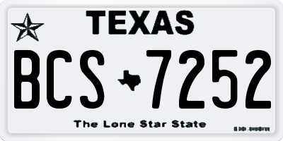 TX license plate BCS7252
