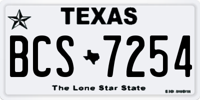 TX license plate BCS7254