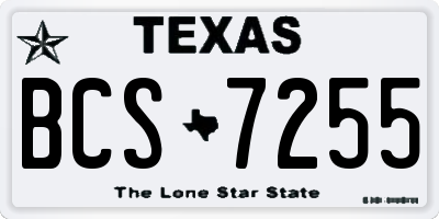 TX license plate BCS7255