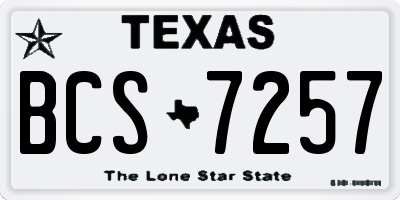 TX license plate BCS7257