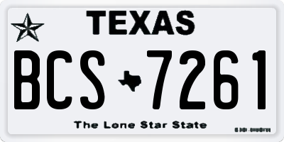 TX license plate BCS7261
