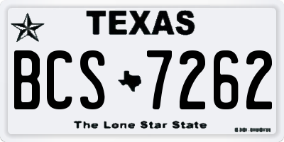 TX license plate BCS7262