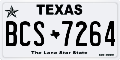 TX license plate BCS7264