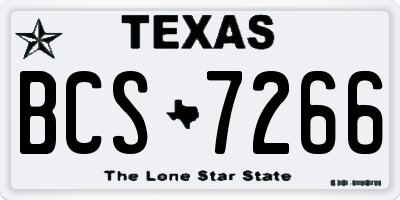 TX license plate BCS7266
