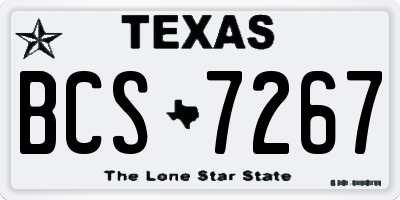 TX license plate BCS7267