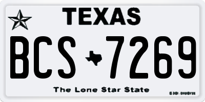 TX license plate BCS7269