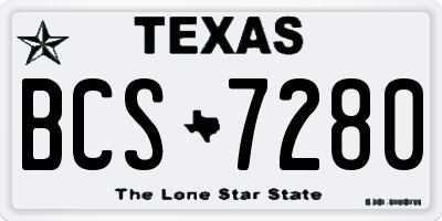 TX license plate BCS7280