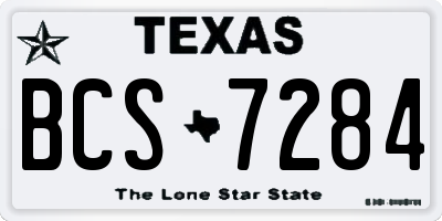 TX license plate BCS7284