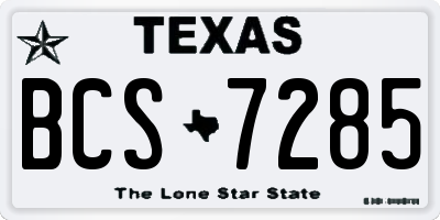 TX license plate BCS7285
