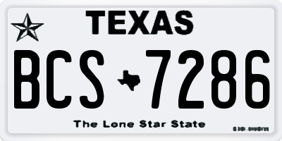 TX license plate BCS7286
