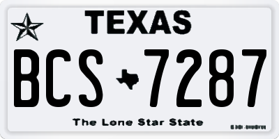 TX license plate BCS7287