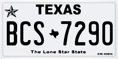 TX license plate BCS7290