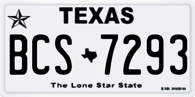 TX license plate BCS7293