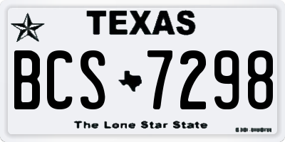 TX license plate BCS7298