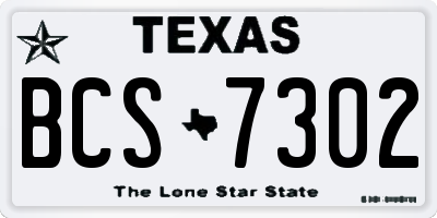 TX license plate BCS7302