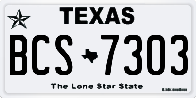 TX license plate BCS7303