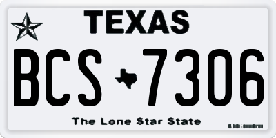 TX license plate BCS7306