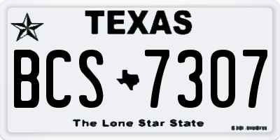TX license plate BCS7307