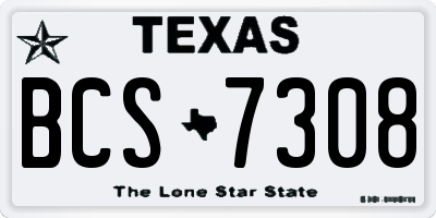 TX license plate BCS7308