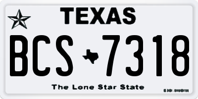 TX license plate BCS7318