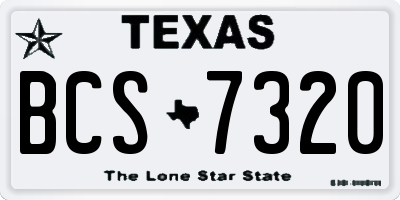 TX license plate BCS7320