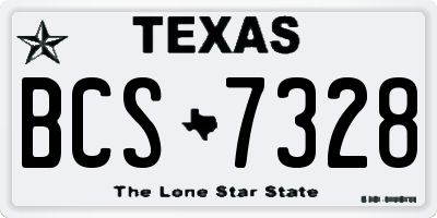 TX license plate BCS7328