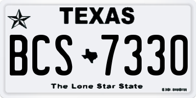 TX license plate BCS7330