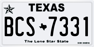 TX license plate BCS7331