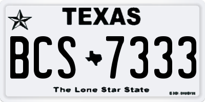 TX license plate BCS7333